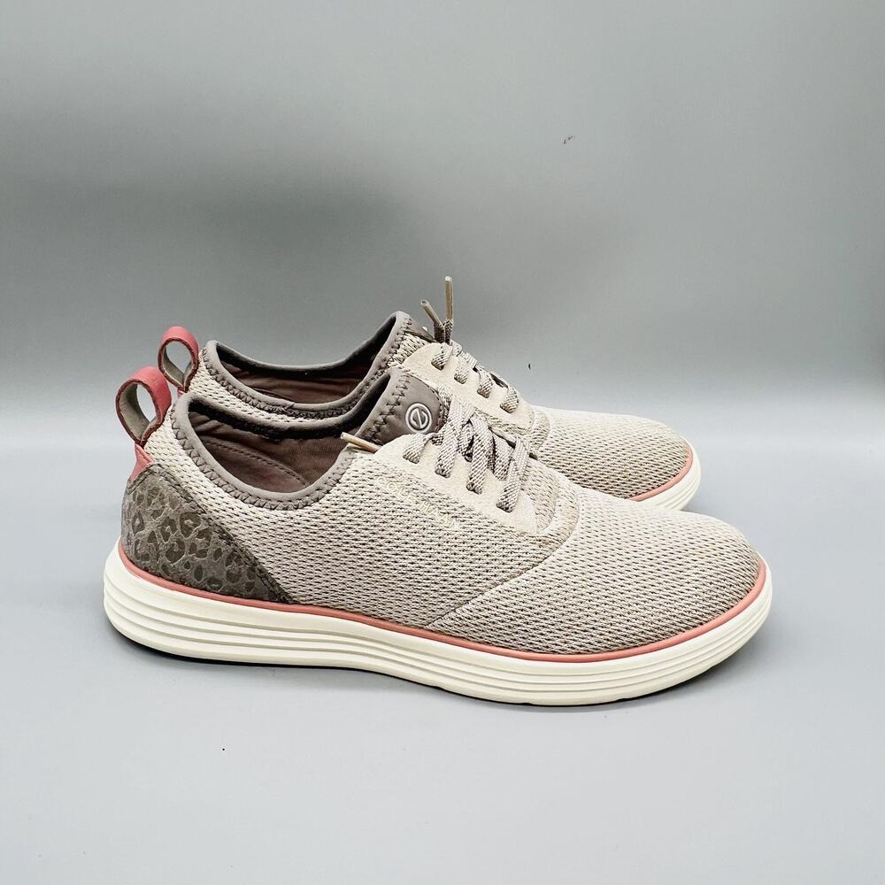 Cole Haan Shoes Women 8.5 Beige Mesh Animal Print Grand Low Top Sneakers Comfort